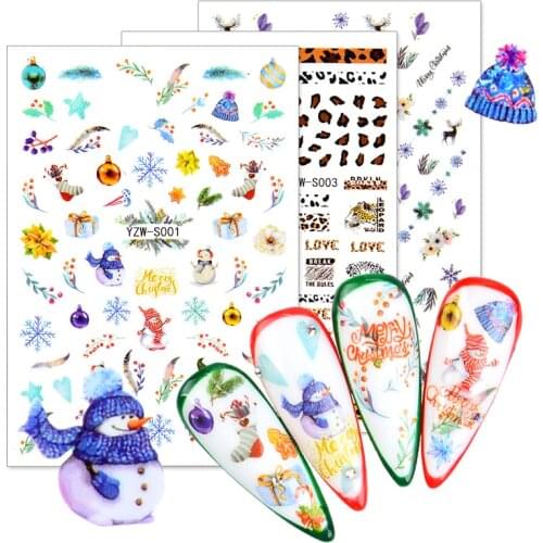 FWC 1 PC Valentines Manicure Love Letter Flower Sliders for Nails Inscriptions Nail Art Decoration Water Sticker Tips