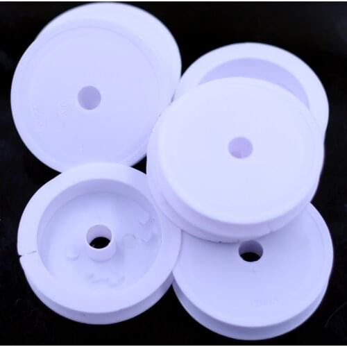 20Pcs White Round Empty Plastic Spools For Beading Wire Thread String 7cm Dia.(2 6/8")