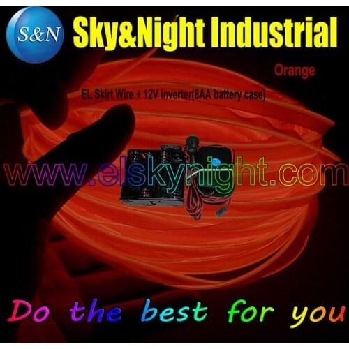 2017 Hot Item Orange-10M EL Wire/EL Welt Wire/EL Skirt Wire With 8AA Inverter +Free Shipping