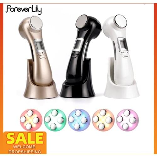 6 in 1 LED RF Photon Therapy Facial Skin Lifting Rejuvenation Vibration Device Machine EMS Ion Microcurrent Mesotherapy Massager
