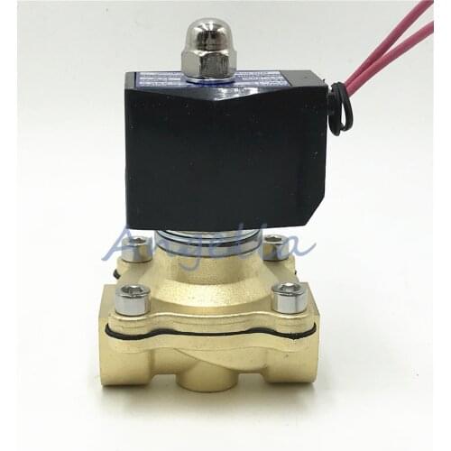 AC220V DC24V 3/4" NPT Brass Solenoid Valve For Water Air Normally Closed Energy Saving Module Not Hot 24h Power Up