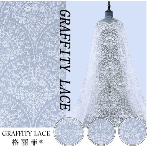 Greifer autumn/winter new Indonesian wind polyester embroidered mesh womens dress lace fabric