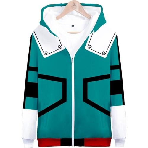 3D print My hero academia hoodie izuku midoriya shouto todoroki boku no hero academia Cosplay Costume 3D zipper warm outwears
