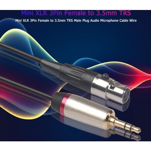Cable Adapter Full Copper Core with Aluminum Foil Shield Mini XLR Female to 3.5mm TRS Stereo Male Jack Lead Audio Video