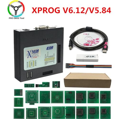 Quality Xprog V6.12 with USB Dongle Full Adapters ECU Programmer Xprog-M 5.84 ECU Chip Tunning XProg 6.12