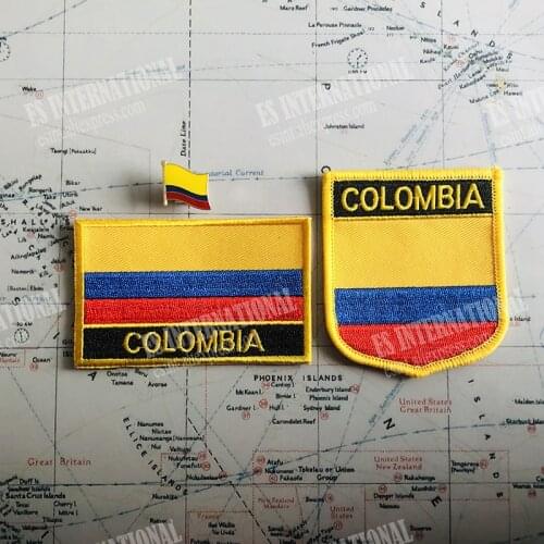 COLOMBIA National Flag Badges Armband Embroidery Patches And Lapel Pin One Set Cloth Accessories Backpack