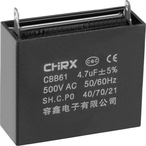 Uxcell CBB61 500V 450V Run Capacitor 2-pin Metallized Polypropylene Film Capacitors for Ceiling Fan 500V 4.7uF