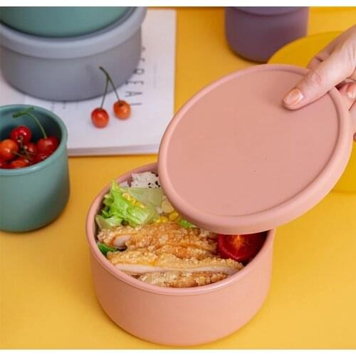 Baby Food Storage Containers 700ML Portable Silicone childrens tableware Fresh Keeping Box Lunch Box Food Container With Lid