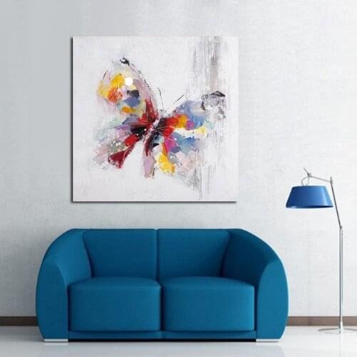 Beauty Colorful Butterfly Wall Picture Big Size Art Wall Decor Free Shipping Canvas Painting For Sales