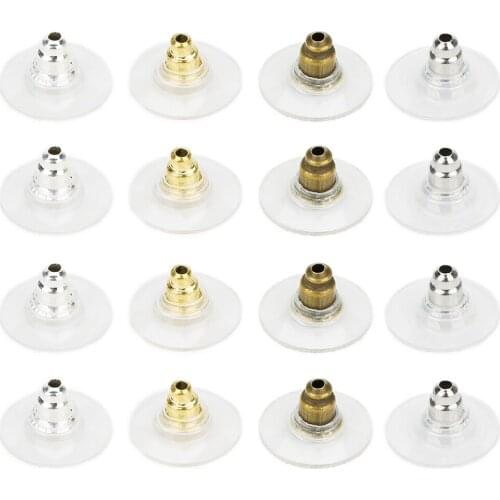 Ciseng 100pcs 11mm Clear Silicone Round Earring Back Hooks Stoppers Ear Post Nuts Plugging for DIY Jewelry Findings