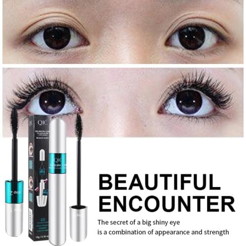 Eye Makeup QIC Double Waterproof Long Curl Encryption Lengthened Smudge Thick Elongated Mascara Maquiagem Profissional Completa