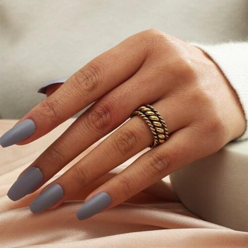 MANGOSKY Vintage Style Antique Gold Adjustable Size Ring For Women