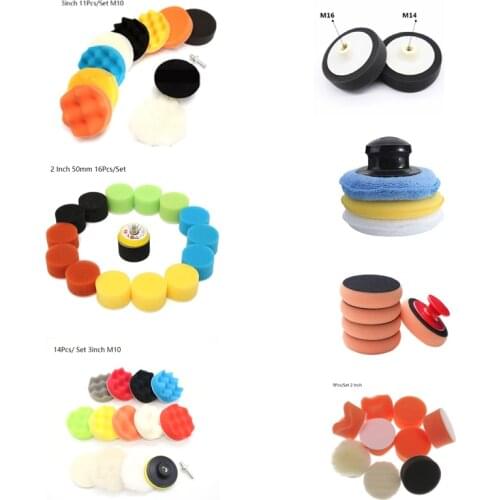 2/3/6/ inch Car Polishing Disc Set Polish Pad Buffing Waxing Sponge Self-Adhesive Car Detailing Auto Polisher Drill Adapter
