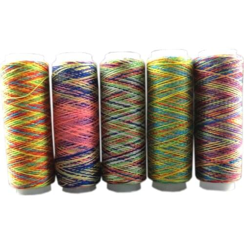 5Pcs/pack Rainbow Color Sewing Thread Hand Quilting Embroidery Sewing Thread for Home DIY Sewing Accessories Supplies Gifts