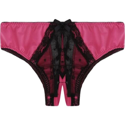 2020 New Sexy Nightwear Underpants Women Sexy Lingerie Open Panties Lace Perspective Underwear Briefs Polyester Patchwork