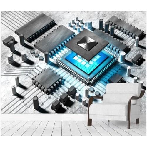 Custom photo 3d wallpaper Technology artificial intelligence CPU computer circuit board 3d wall murals wallpaper for walls 3 d