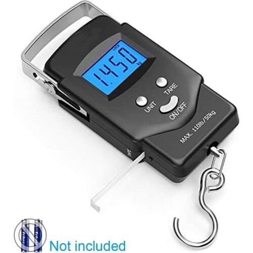 CRAZY SHARK Portable LCD Display Electronic Digital Fishing Scale 110lb/50kg with Measuring Tape