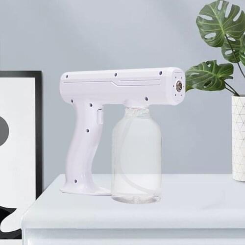 Portable USB Rechargeable Cordless 10W Nano Atomization Sanitizer Sprayer Blue Light Fogger Gun Home Office