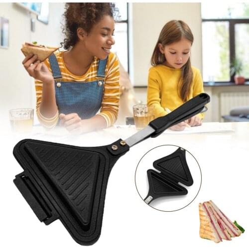 Non-Stick Foldable Grill Frying Pan Double-Sided Sandwich Panfor Bread Toast Breakfast Machine Waffle Pancake Baking Tools