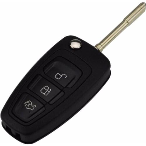 RIOOAK 3 Button Folding Flip Remote Car Key Shell for FORD Mondeo Fiesta Focus 2013 HU101 F021 Blade Key Fob Case