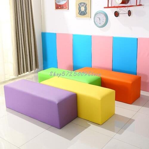 Shoe changing stool shoe cabinet home entrance kindergarten sofa stool rectangular rest long early education center sofa stool