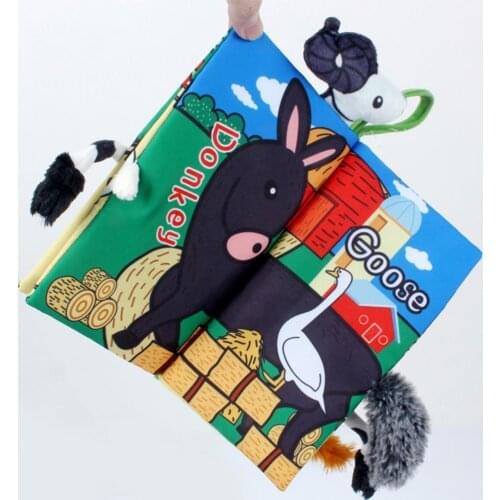 Tail Cloth Book Puzzle Cognitive Ability Interactive Toy Feel Soft Animal Baby Cloth Book Early Toys Gift for Parent-child Game