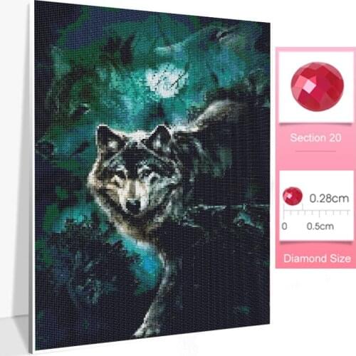 Wolf 5D 100% Full Drill cartoon diamond painting Animal Picture Diamond Mosaic Home Decor Gift