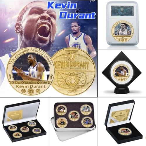 WR US Basketball Player Gold Plated Commemorative Coins Collectible Sports Challenge Coin Souvenir Gifts for Boys Men Fans