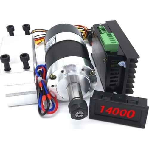 WS55-140 ER11 300W 36VDC 14500RPM Brushless Air Cooling Spindle Motor Driver kit 0.3KW Brushless Mini Spindle With Tachometer