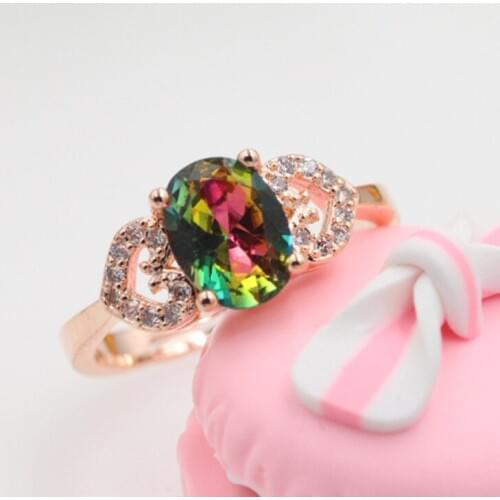 Love Female Girls Geometric Ring 925 Silver Filled & Rose Gold Ring Promise Wedding Engagement Rings For Women Best Gifts C15