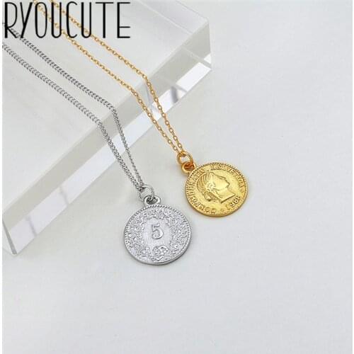 Bohemia Real Silver Color Long Round Coin Choker Necklaces For Women Wedding Jewelry Gift Boho Necklace joyas de plata