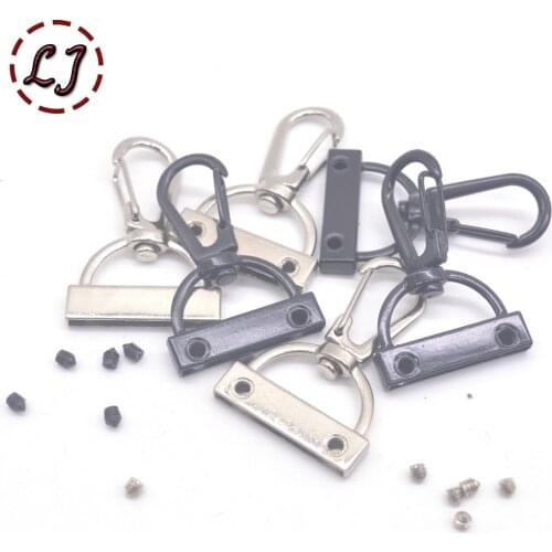 10pcs silver black Metal Luggage bag Dog buckle Snap hook Bag hanger Lobster Screw Clasp DIY Sewing handmade Key chain button