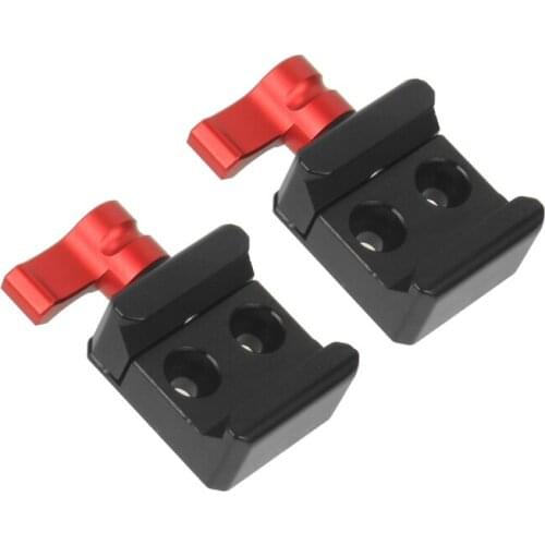 2PCS Quick Release Clamp with 1/4" Mounting Holes fix 21-25mm Chute Side Clamp for DJI RS2 RSC2 Microphone Monitor Plate