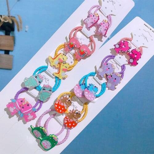 2Pcs/Set Girls Cute Dinosaur Animal Thread Cloth Hairpins Children Sweet Hair Clip Barrettes Headband Kids Hair Accessories