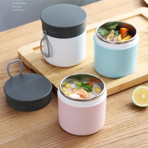 450ML Portable Stainless Steel Containers Milk Food Thermos for Kids With Lid Thermos Lunch Box Food Soup Leakproof Lunchbox