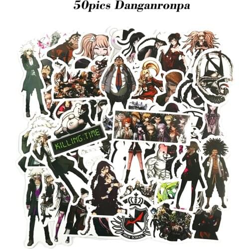 50PCS Mixed Danganronpa Game Stickers DIY Snowboard Laptop Luggage Fridge Guitar Graffiti Waterproof Classic Kid Toy Stickers