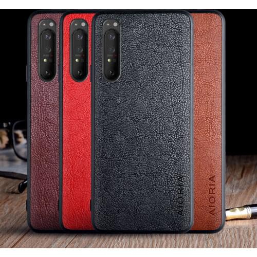 Case for Sony Xperia 1 iii funda luxury Vintage Leather skin capa with Slot phone cover for Sony Xperia 1 iii case coque