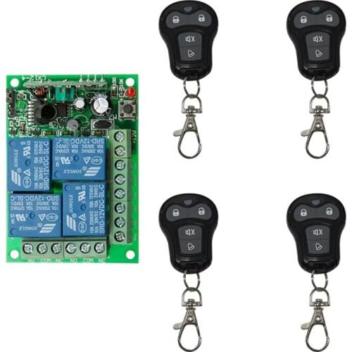 DC 24V 10A Relay 4CH 4 CH Wireless RF Remote Control Light Switch 10A Relay Output Radio Receiver Module +Transmitter