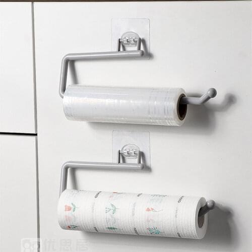 1pcs ABS Kitchen Paper Roll Holder Towel Hanger Rack Bar Cabinet Rag Hanging Holder Bathroom Organizer Shelf DO