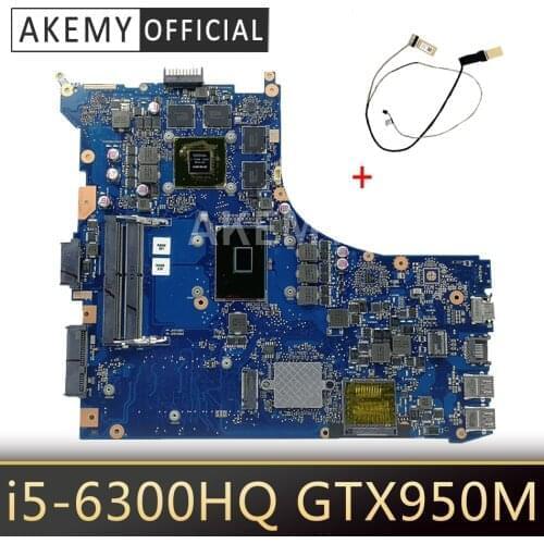 GL552VX Motherboard For ASUS ROG ZX50V GL552V GL552VX Laptop motherboard GL552VW REV 2.1 Mainboard I5-6300HQ GTX950M free Cable