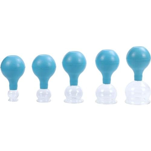 Blue Rubber Vacuum Cans For Massage PC Suction Cup Anti Cellulite Vacuum Massager Therapy Suction Cup Kit Family Relaxation tool