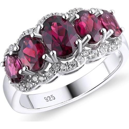 GZ ZONGFA Original Design fashion women Ring Natural Rhodolite Gemstone jewellery 925 Sterling Silver Engagement rings for girls