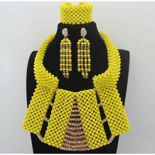 African Beads Jewelry Set Crystal Beads Necklace Set Nigerian Wedding African Jewelry Set Crystal Jewelry Set W13959
