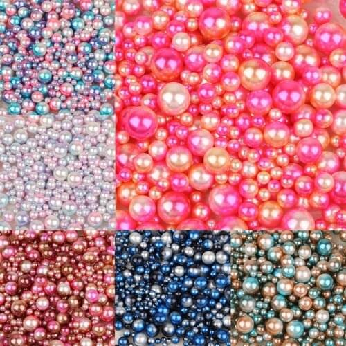 4/6/8/10mm Mixed Random Sizes No Holes ABS Imitation Pearl Beads Loose Round Beads for DIY Scrapbooking Jewelry Materials