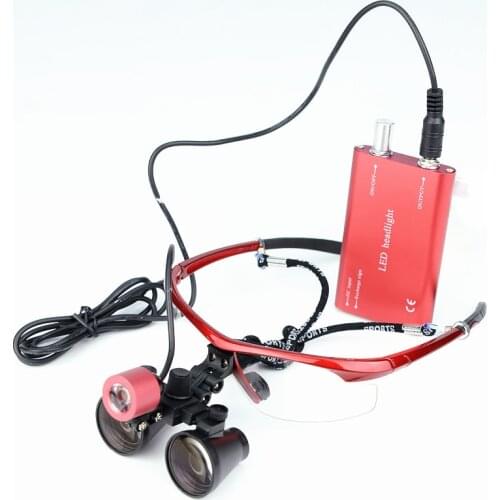 Medical Loupes 2.5/3.5X Binocular Magnifier+3W LED Medical Headlight Surgical Headlamp Dental Illuminator