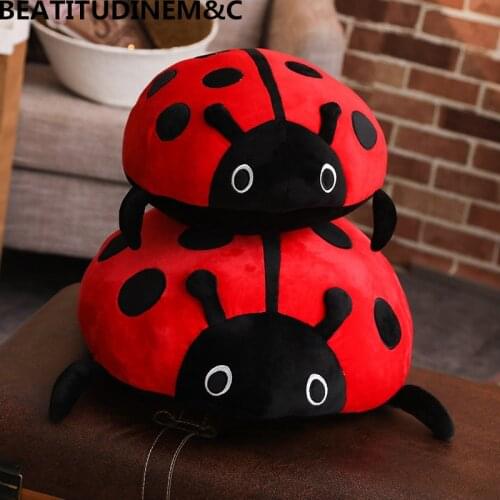 Cute Simulation Ladybug Animal Plush Toy Filled Toy Sofa Pillow Cushion Childrens Toys Home Decoration Gift