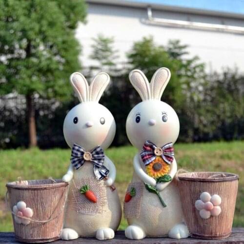 Cute Cartoon Pastoral Rabbit Pen Pencil Holder Desk Organizer Storage Decoration Brush Scissors Holder for Kids Office Desk