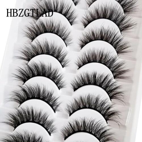 2-12 Pairs Fluffy Soft 3D Mink Lashes Natural Mink False Eyelashes Dramatic Volume Fake Eyelash Extension Faux Cils Makeup Tools