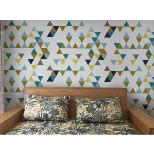 Bacaz 8d abstract Geometric pattern Wallpaper walls for Living Room Decor Newest 3D Wall Stickers Hand-painted Art Wall Mural