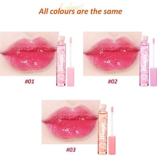 Natural High Gloss Lipstick Long Lasting Moisturizing Waterproof Lip Gloss Lips Lines Removal Plumping Serum Lip Oil Care TSLM1